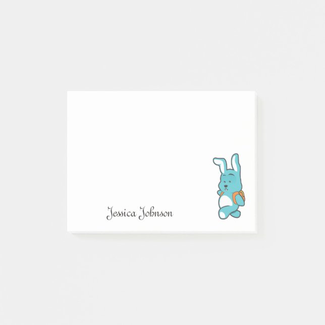 Personalized Funny Bear with Bag notepad (Front)