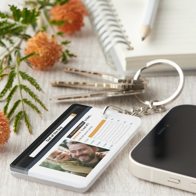 Personalized Funny  Best Dad Photo Keychain (Front Right)