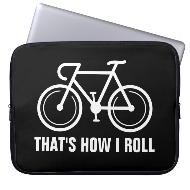 Personalized funny bicycle logo Neoprene 15 inch Laptop Sleeve (Front)