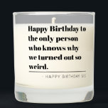 Personalized Funny Birthday Gift For Sister Custom Scented Candle<br><div class="desc">Make your sister's birthday extra special with our 'Personalized Funny Birthday Gift For Sister Custom Scented Candle.' This humorous and heartwarming candle is designed to bring a smile to her face on her special day. It's a thoughtful and funny way to show your love and appreciation for your sister. The...</div>