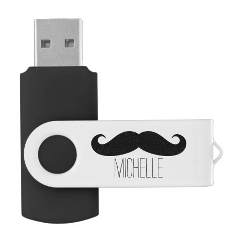 Personalized funny black mustache USB flash drive