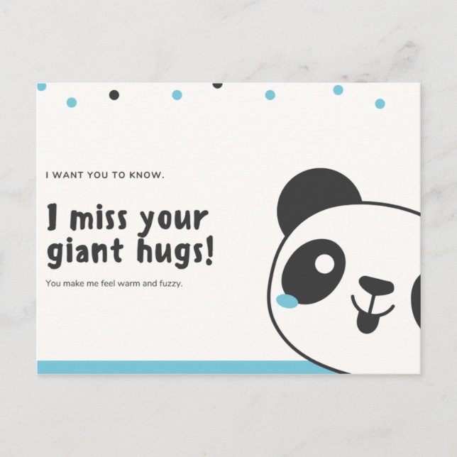Personalized - Funny Blue Panda Postcard (Front)