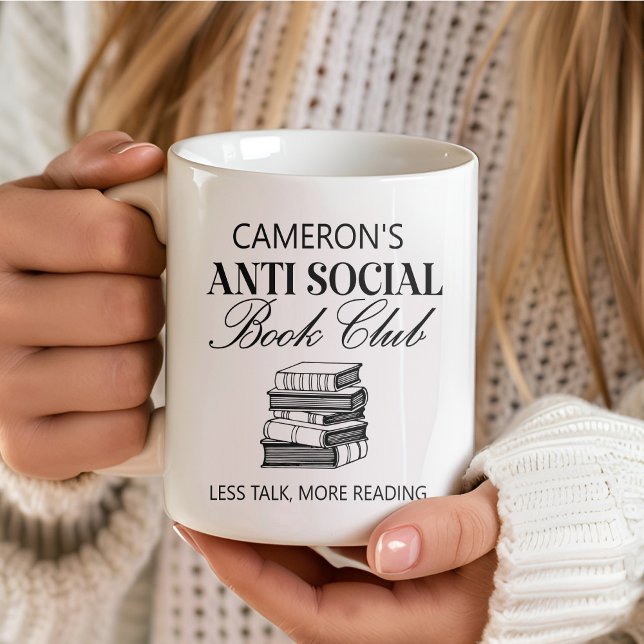 Personalized Funny Book Lover Introvert Humor Coffee Mug (Creator Uploaded)