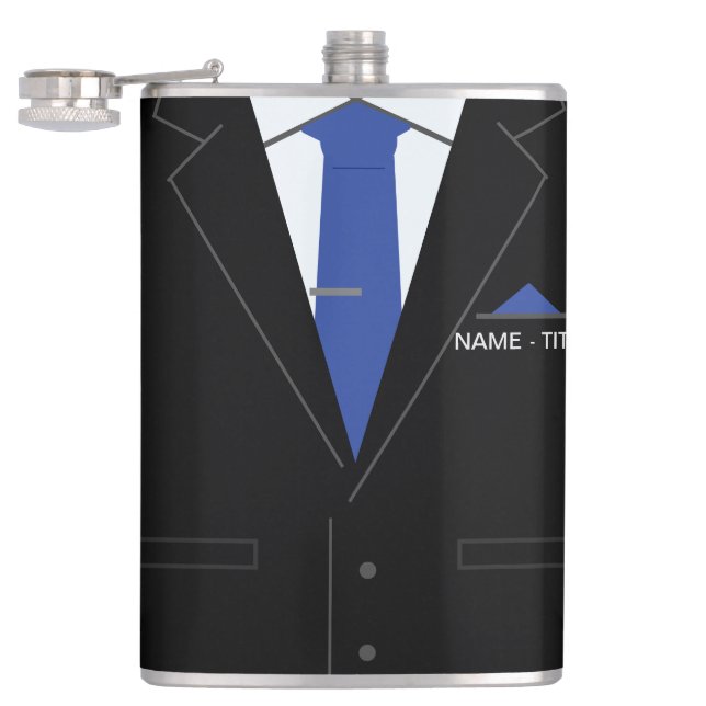 Personalized Funny Business Flask with Custom Name (Opened)