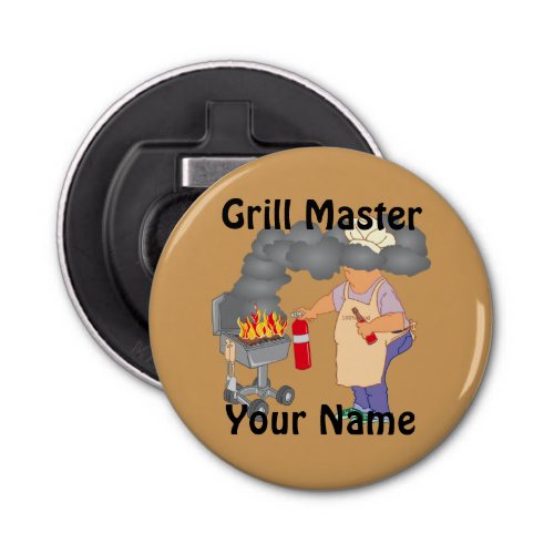 Personalized Funny Cartoon Grill Master Bottle Opener