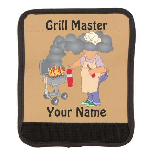 Personalized Funny Cartoon Grill Master Luggage Handle Wrap