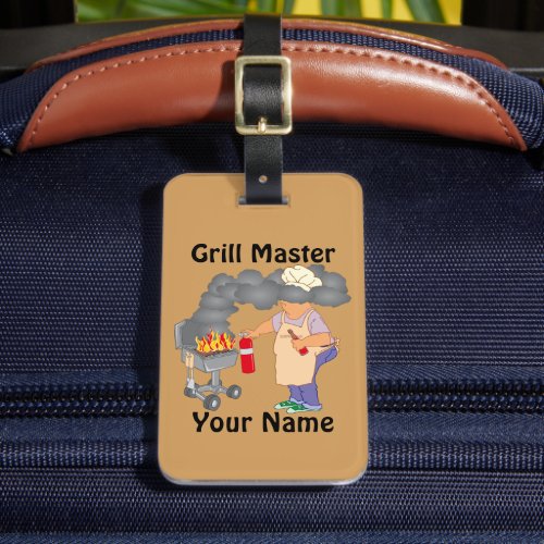 Personalized Funny Cartoon Grill Master Luggage Tag