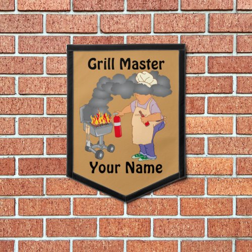 Personalized Funny Cartoon Grill Master Pennant
