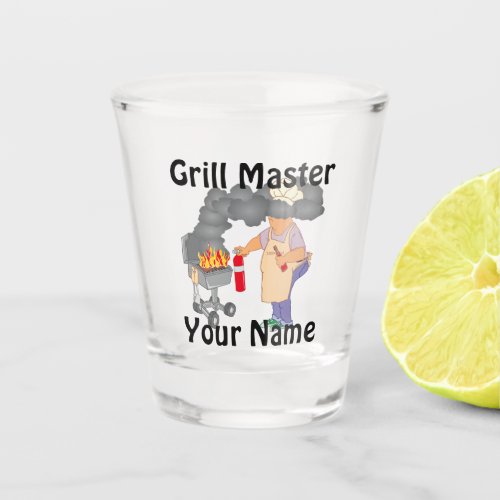 Personalized Funny Cartoon Grill Master Shot Glass
