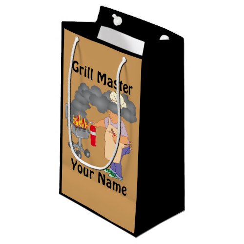 Personalized Funny Cartoon Grill Master Small Gift Bag