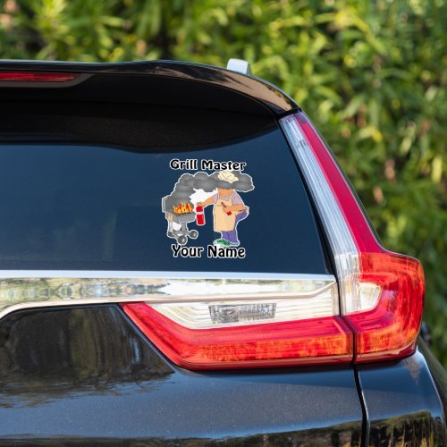 Personalized Funny Cartoon Grill Master Sticker