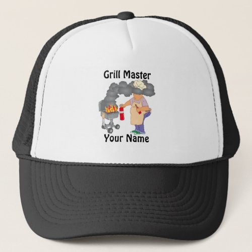 Personalized Funny Cartoon Grill Master Trucker Hat