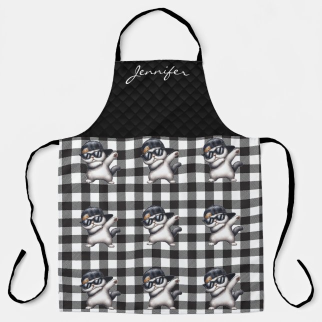 Personalized Funny Cat All-Over Print Apron (Front)