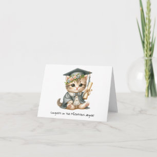 Personalized Funny Cat Master's Graduation  Card