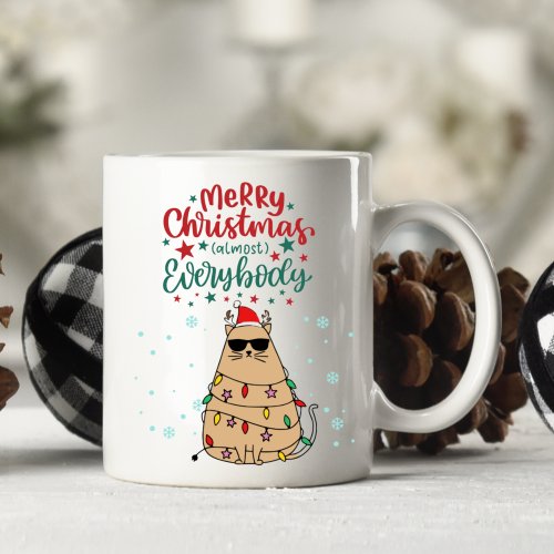 Personalized Funny Cat Merry Christmas Mug