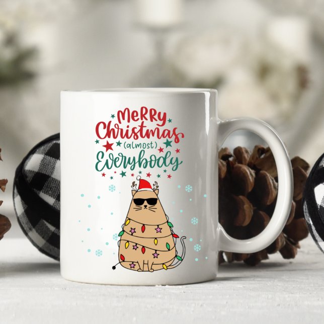 Personalized Funny Cat Merry Christmas Mug (Creator Uploaded)