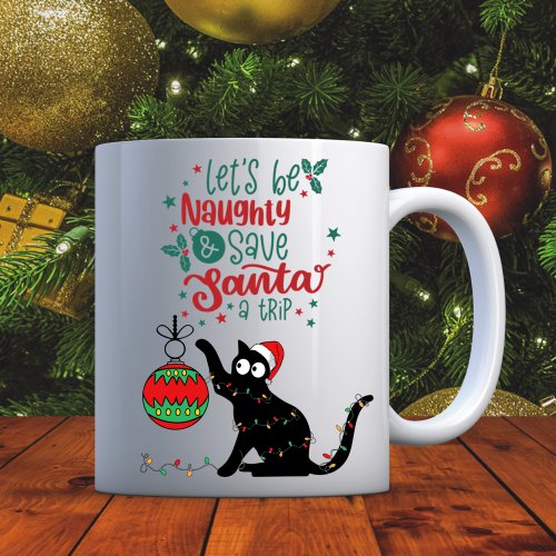 Personalized Funny Cat Mischief Christmas Mug