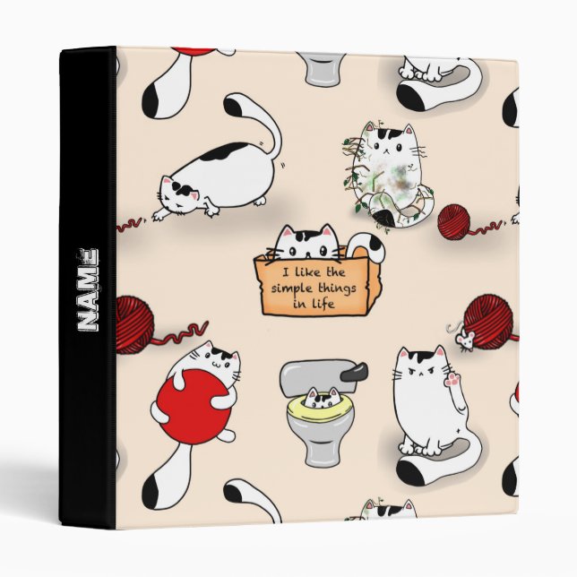 Personalized funny Cats Binder (Front/Spine)