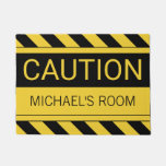 Personalized Funny Caution Bedroom Mat at Zazzle