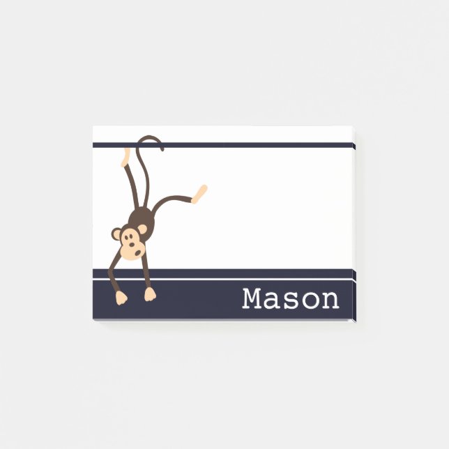 Personalized Funny Cheeky Monkey Post-it Notes (Front)