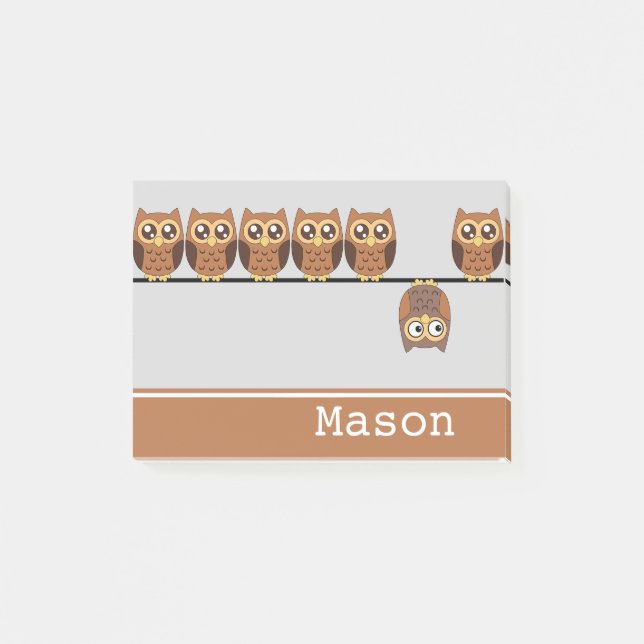 Personalized Funny Cheeky Owl Post-it Notes (Front)