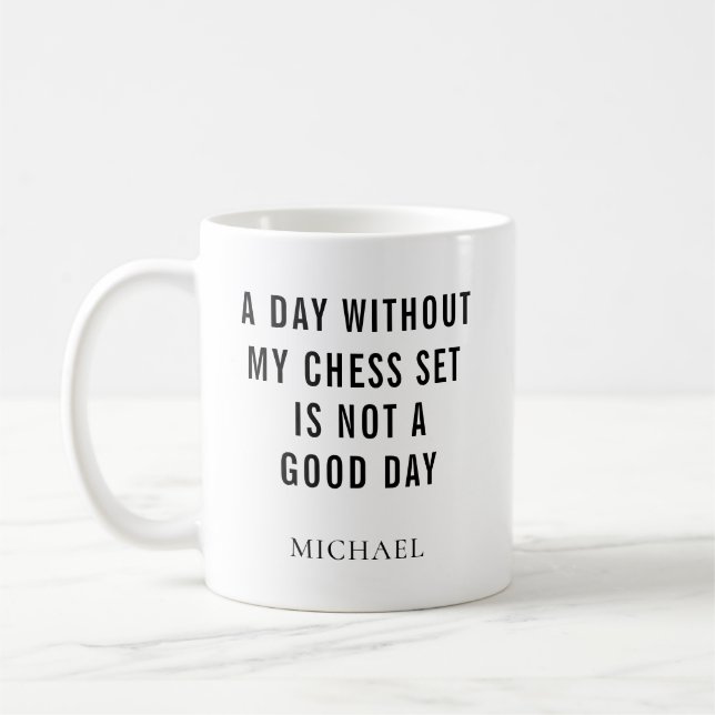 Personalized Funny Chess Player Gag Coffee Mug (Left)