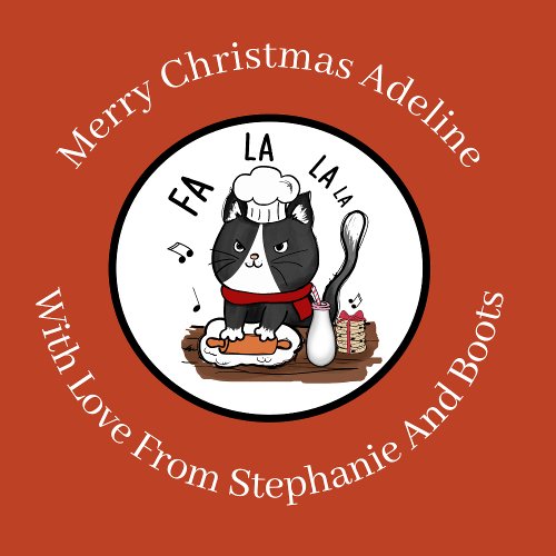 Personalized Funny Christmas Cat On Rust  Wrapping Paper