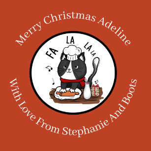 Personalized Funny Christmas Cat On Rust  Wrapping Paper