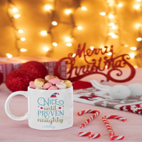 Personalized Funny Christmas Naughty or Nice Coffe Coffee Mug