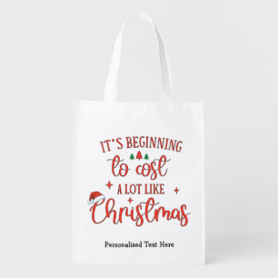 Personalized Funny Christmas Reusable Tote Bag