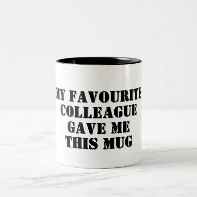 Personalized Funny Colleague Gift Secret Santa Two-Tone Coffee Mug (Center)