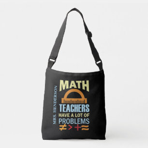 Personalized Funny Colorful Math Teacher Crossbody Bag