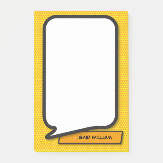 Personalized Funny Comic Book Speech Bubble Post-it Notes