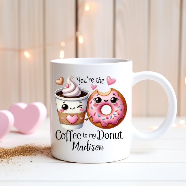 Personalized Funny Couples - Coffee to my donut  Mug (Creator Uploaded)