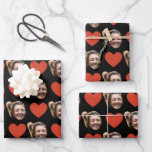 Personalized Funny Custom Face Photo Love Heart  Wrapping Paper Sheets<br><div class="desc">A funny personalized love heart wrapping paper with your custom face photo. This custom face wrapping paper design is a beautiful way to personalized your gifts and presents. Funny and cute custom face wrapping paper with black background. Customize the face and make your own funny face wrapping paper. Ideal for...</div>
