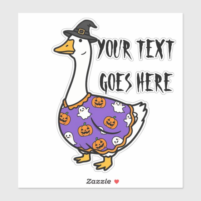 Personalized Funny Custom Text Silly Witch Goose Sticker (Sheet)