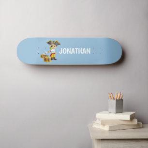 Personalized funny cute BOY PIRATE Skateboard