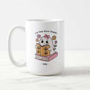 Personalized Funny Cute Halloween Book Lover Ghost Coffee Mug