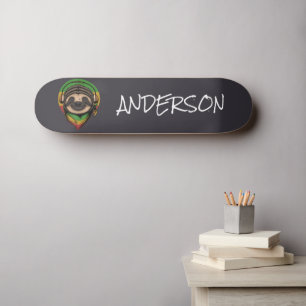 Personalized funny cute sloth skateboard