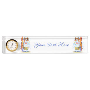 Personalized Funny Desk Name Plate Snowman Surfer