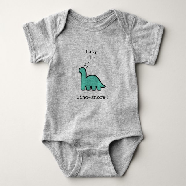 Personalized funny dinosaur baby bodysuit (Front)