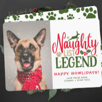 Personalized Funny Dog Christmas Cute Photo Green