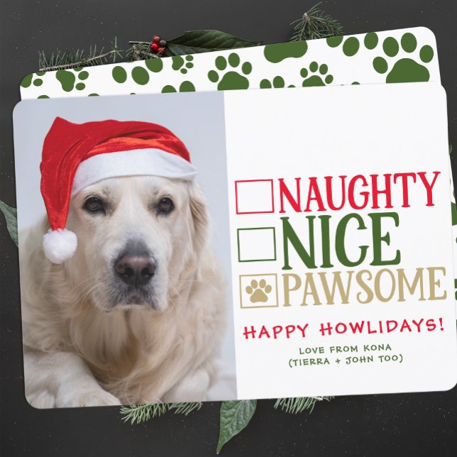 Personalized Funny Dog Christmas Cute Puppy Photo Holiday Card (Creator Uploaded)