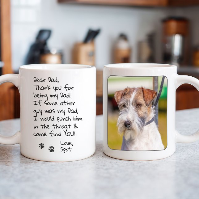 Personalized Funny Dog Dad Photo Coffee Mug (Personalized Dog Dad Photo Mug)