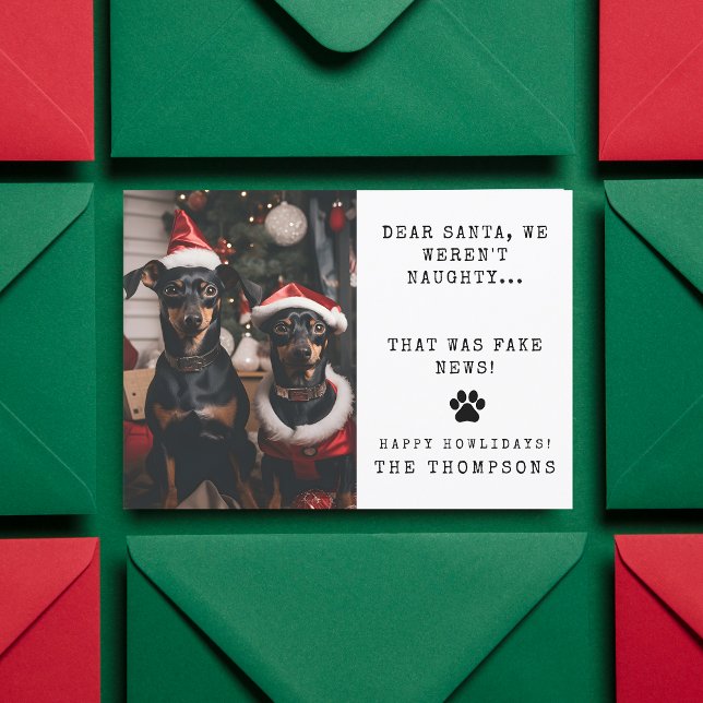 Personalized Funny Dog Photo Christmas Picture Holiday Card (Creator Uploaded)