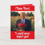 Personalized Funny Donald Trump Valentines Day Holiday Card