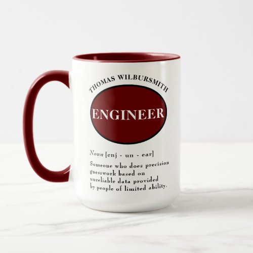 Personalized Funny Engineer Definition Mug