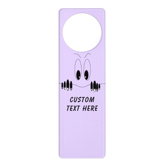 Personalized Funny Eyes Door Hanger Custom Text (Front)