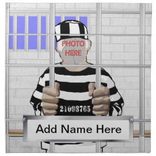 Personalized funny face Convict template Napkin
