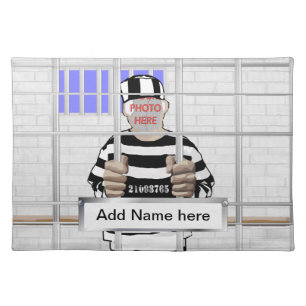 Personalized funny face Convict template Placemat